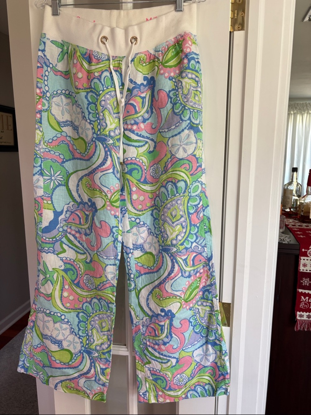 Lilly Pulitzer Pink, Green and Blue Paisley Lounge Pants
